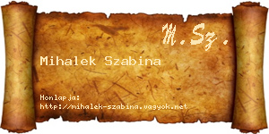 Mihalek Szabina névjegykártya